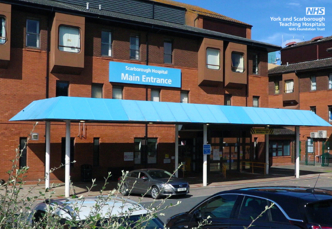 Scarborough Hospital main entrance.